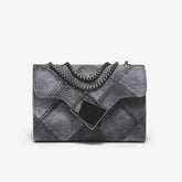 Sac messager carré de petite taille avec dégradé d'encre colorée et chaîne en relief en losange